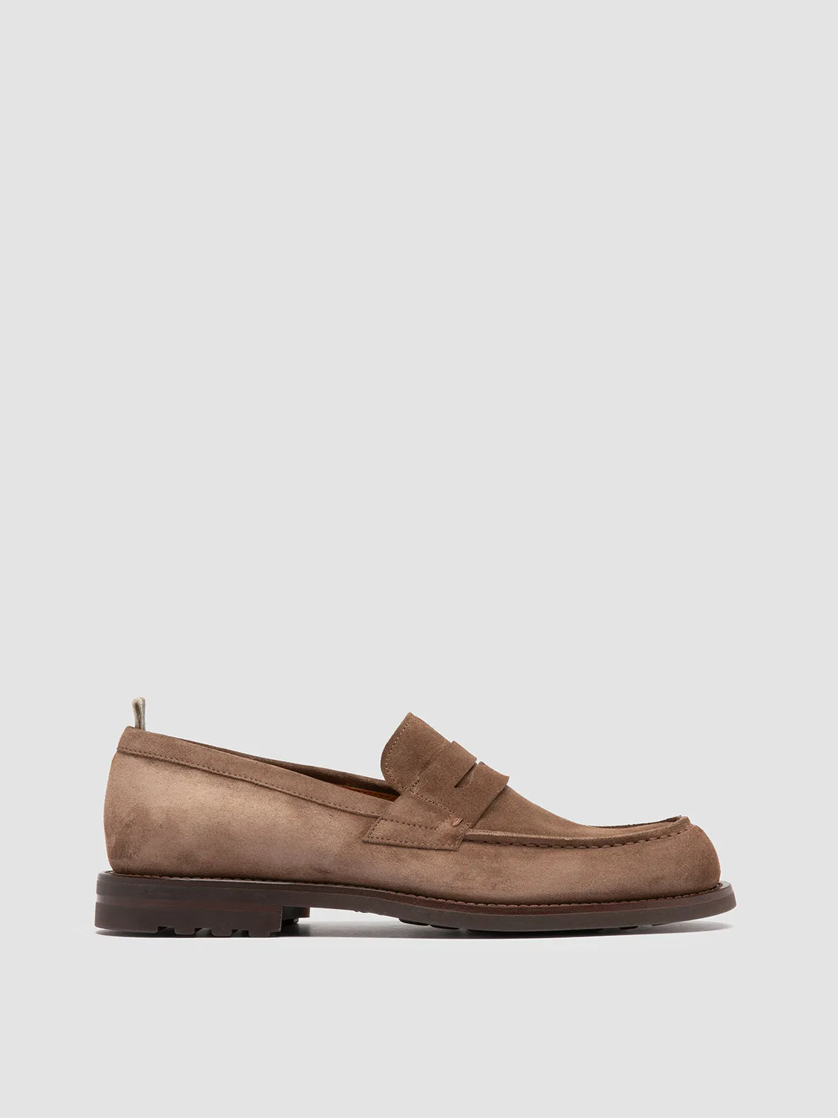 BELMONDO 006 - Taupe Suede Penny Loafers