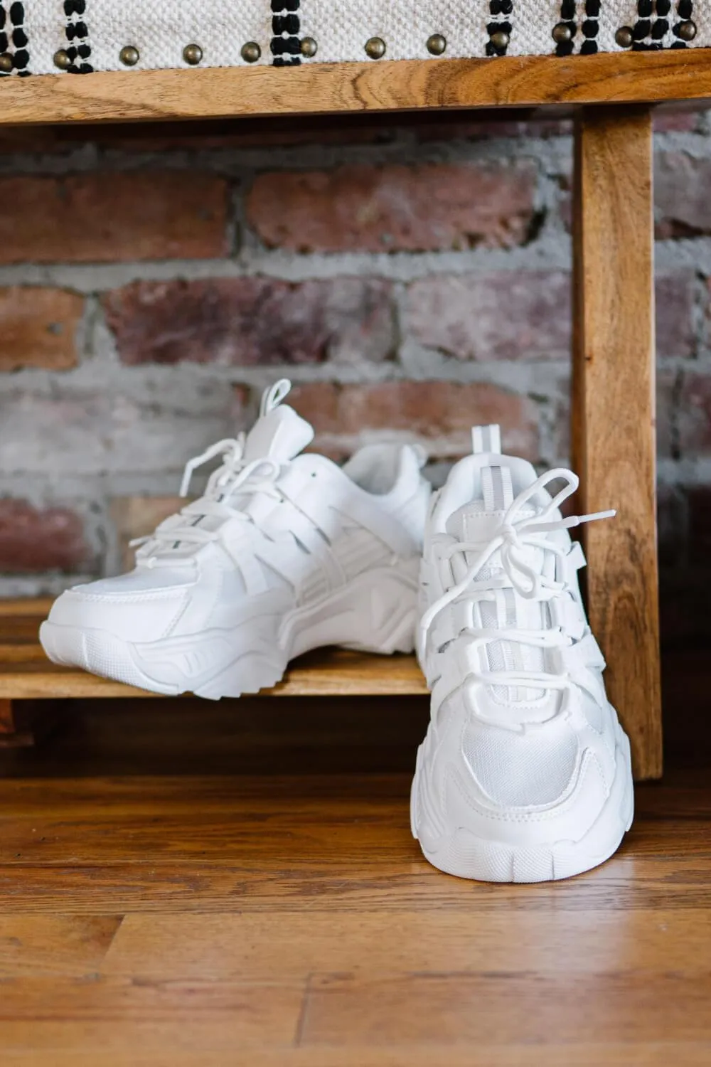 Berness Running Late Chunky Sole Athletic Sneakers in White