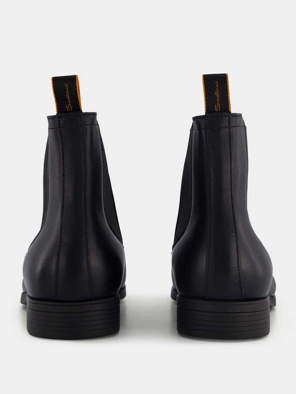 Black Leather Chelsea Boots