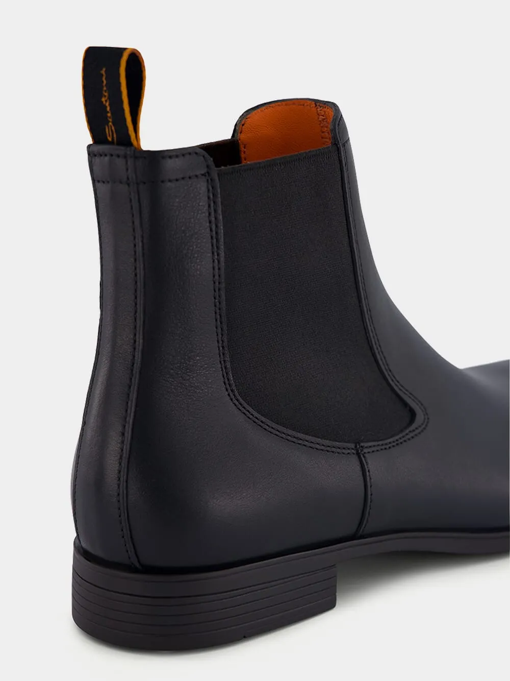 Black Leather Chelsea Boots