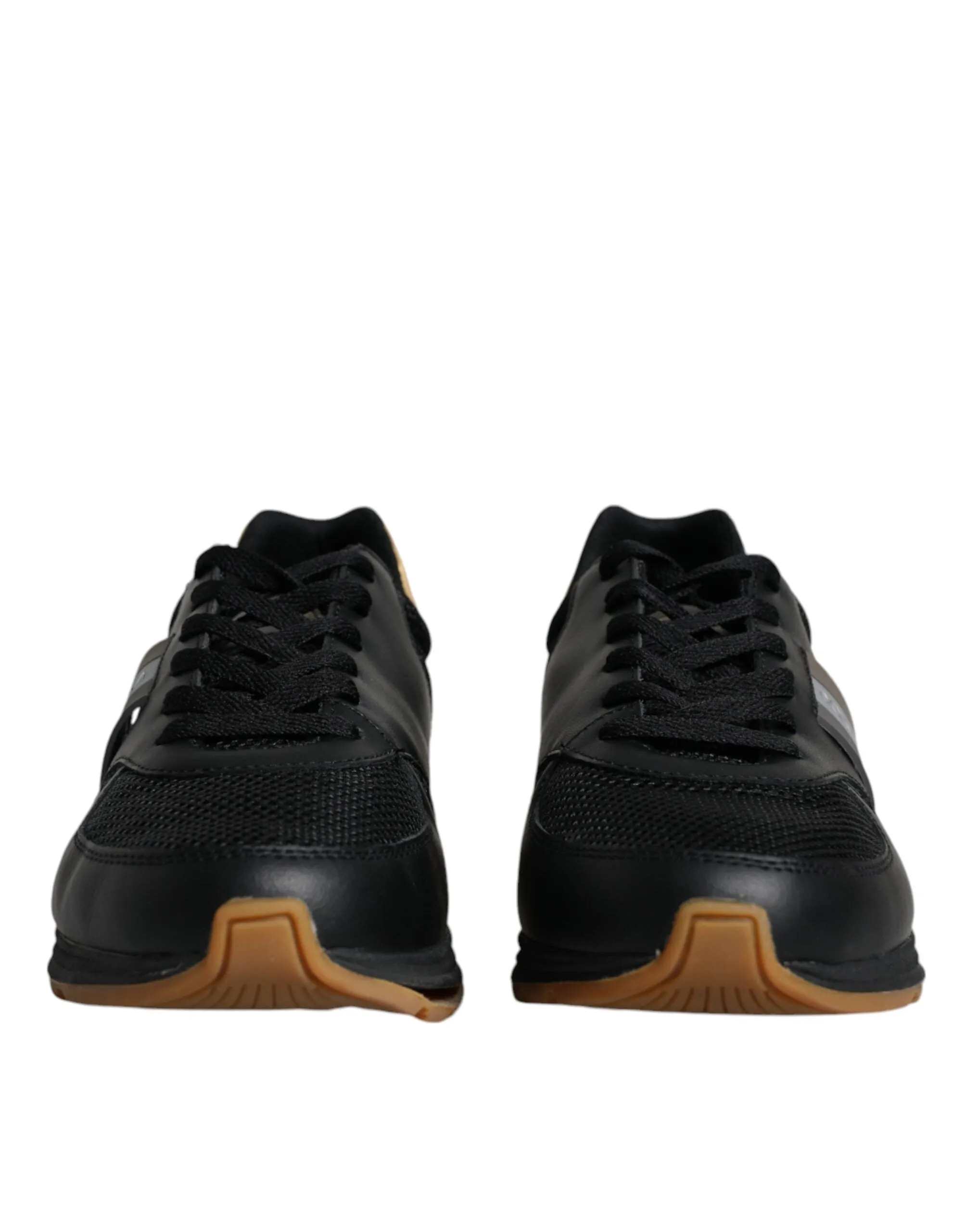 Black Logo Leather Casual Men Sneakers Shoes