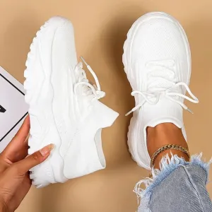 Casual Breathable Minimalist Lace-up Front Chunky Sneakers