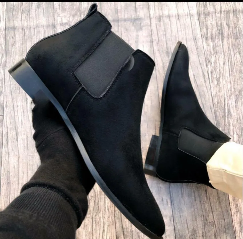 Chelsea Boots Suede Leather For Men Shoes