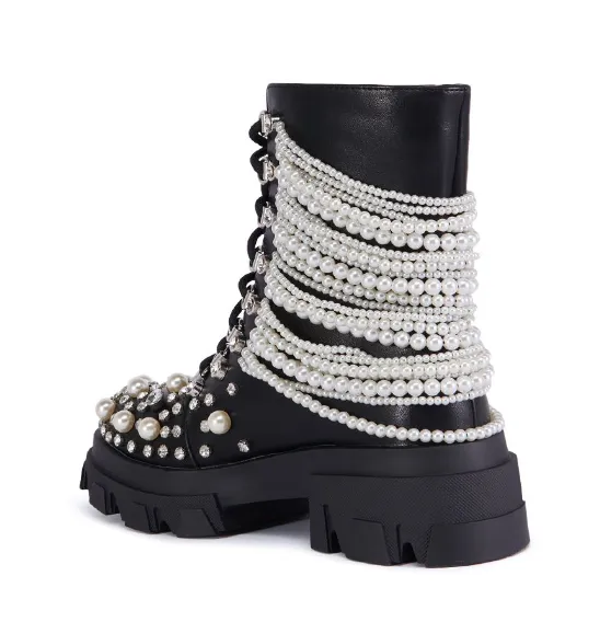 Combat Pearls for the Gangsta Girls Boots