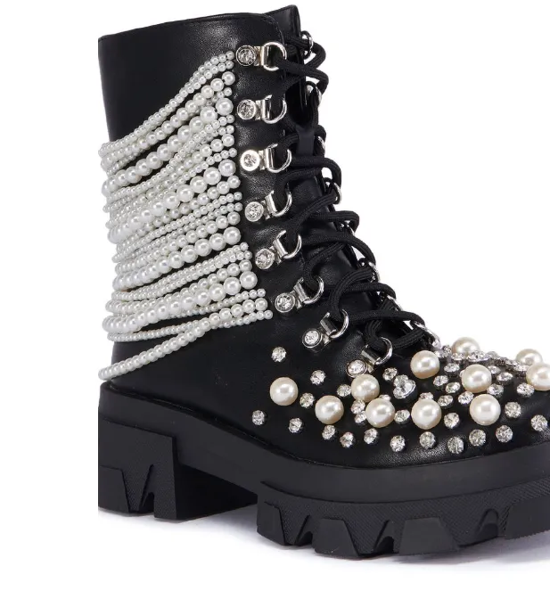 Combat Pearls for the Gangsta Girls Boots