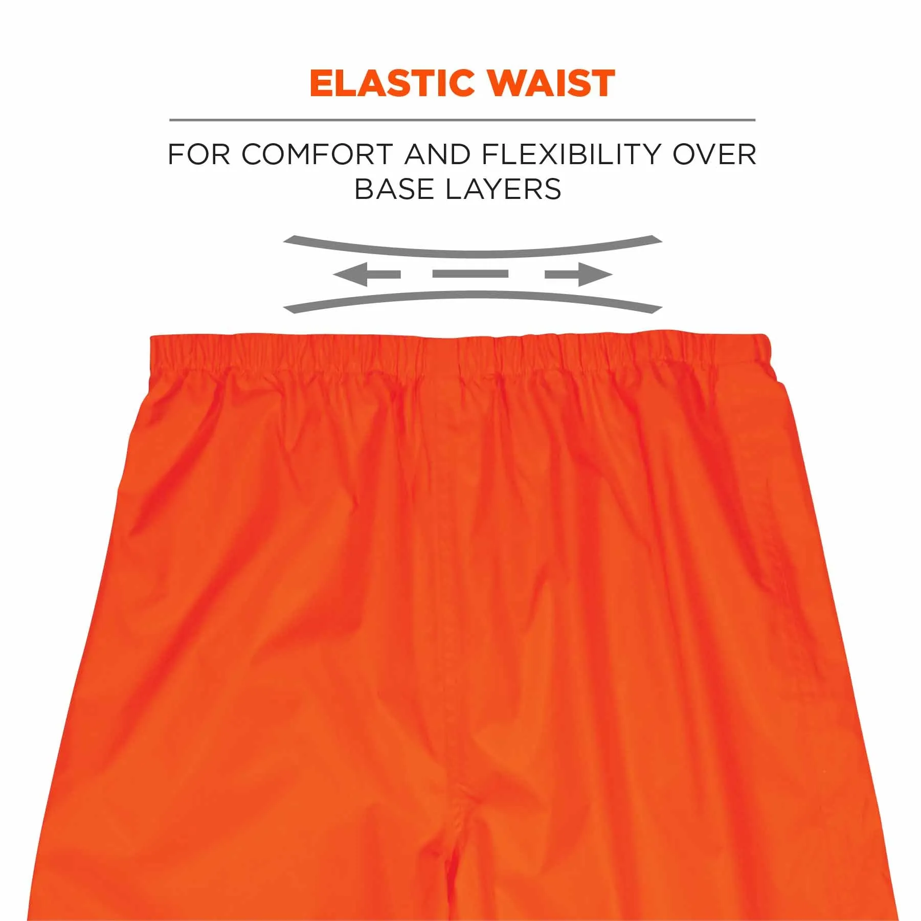 Ergodyne 25443 8916 M Orange Class E Lightweight Hi-Vis Rain Pants