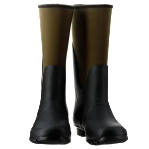 Extra Wide Calf Neoprene Rubber Rain Boots - Green - Up to 20 inch Calf - Wide in Foot and Ankle