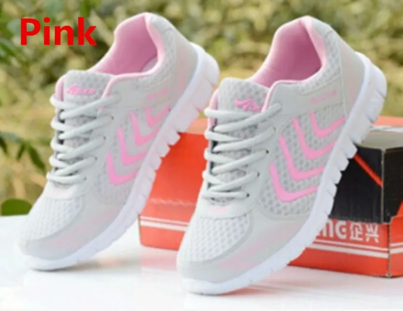 Fashion womens sneakers breathable mesh running sports shoes 2016