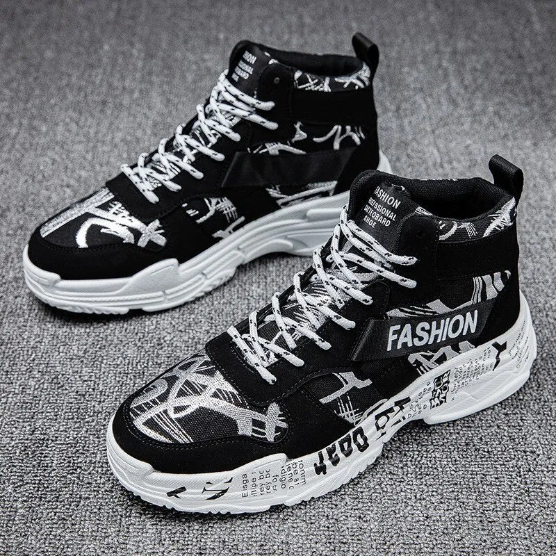 Hot Sale Lovers Fashion Graffiti Sneakers Men Shoes Colorful Print Men Casual Sneakers Breathable Trainers Man zapatillas hombre