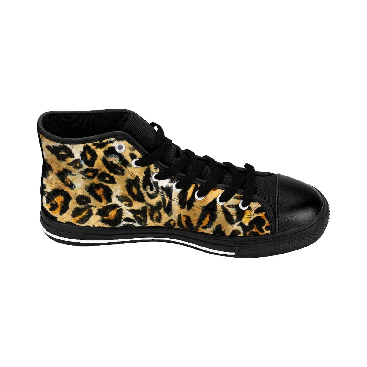 Leopard Print Women's High Tops, Animal Print High Top Designer Women's Sneakers Shoes