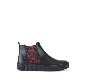 Lourdes Black/Red Chelsea Boots