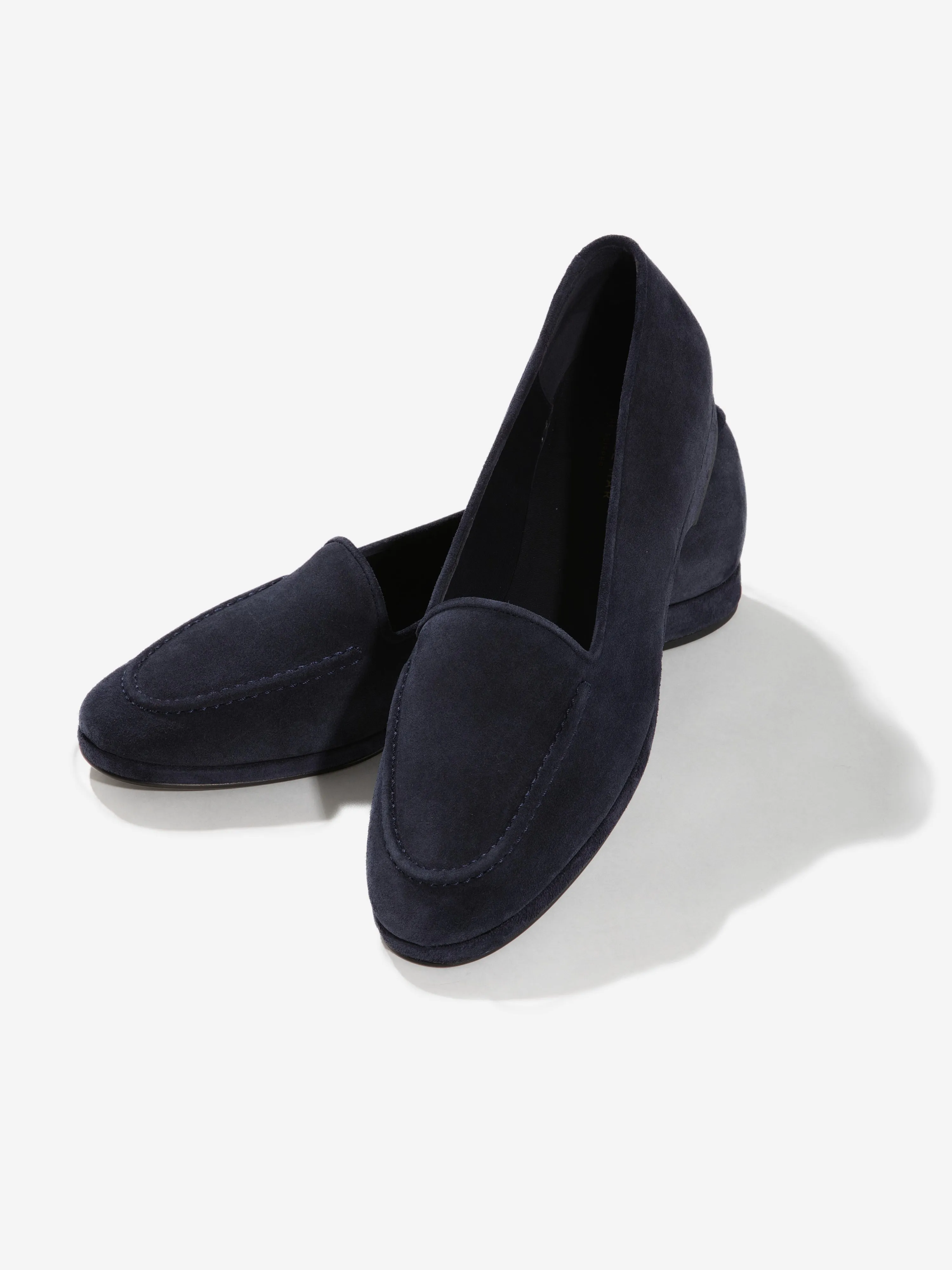 Navy Suede Belgian Loafers