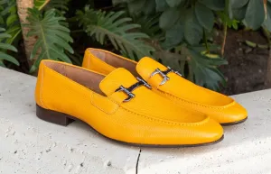 Pelle Pebbled Leather Loafer Yellow