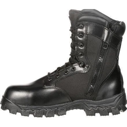 Rocky Men's Alphaforce 8" Zipper Comp Toe WP Duty Boot Black FQ0006173