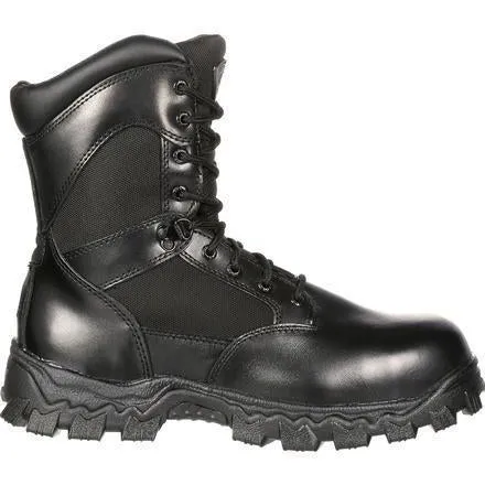 Rocky Men's Alphaforce 8" Zipper Comp Toe WP Duty Boot Black FQ0006173