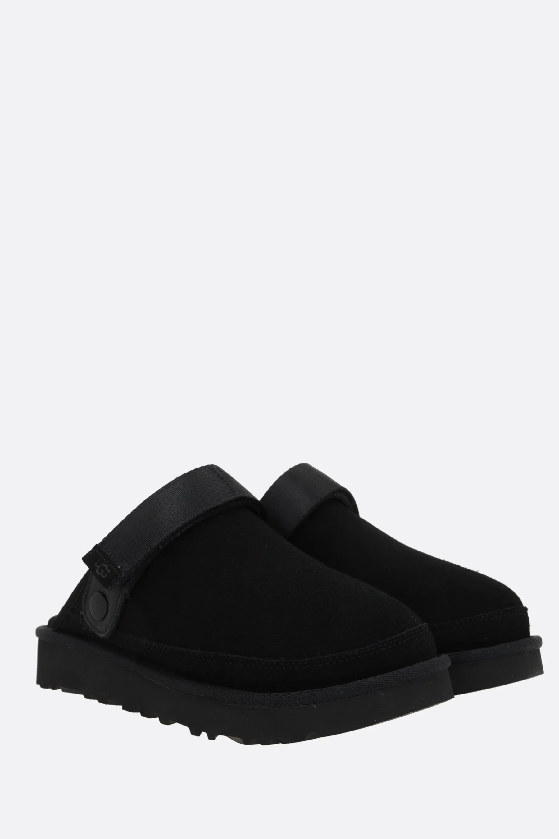 Shearling-Lined Suede Platform Clogs