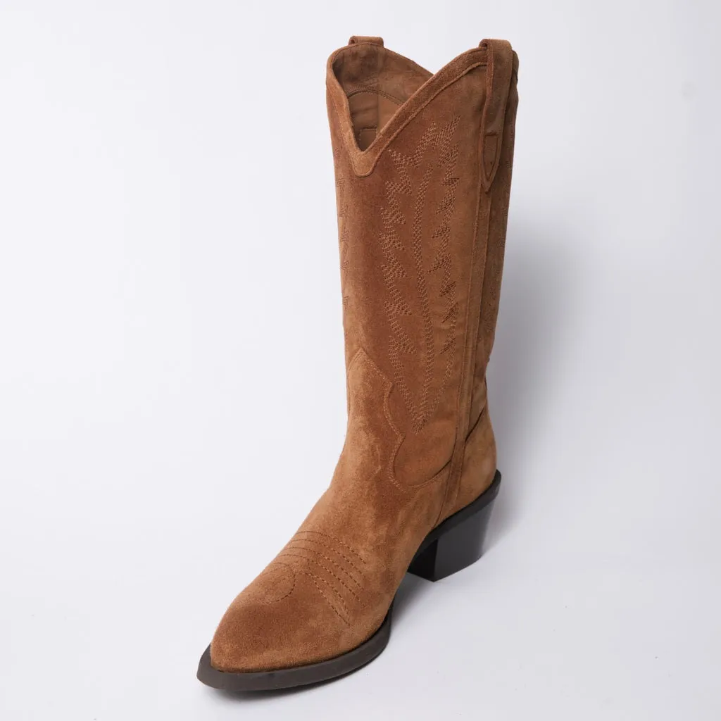 Siena Boots in Cognac Suede