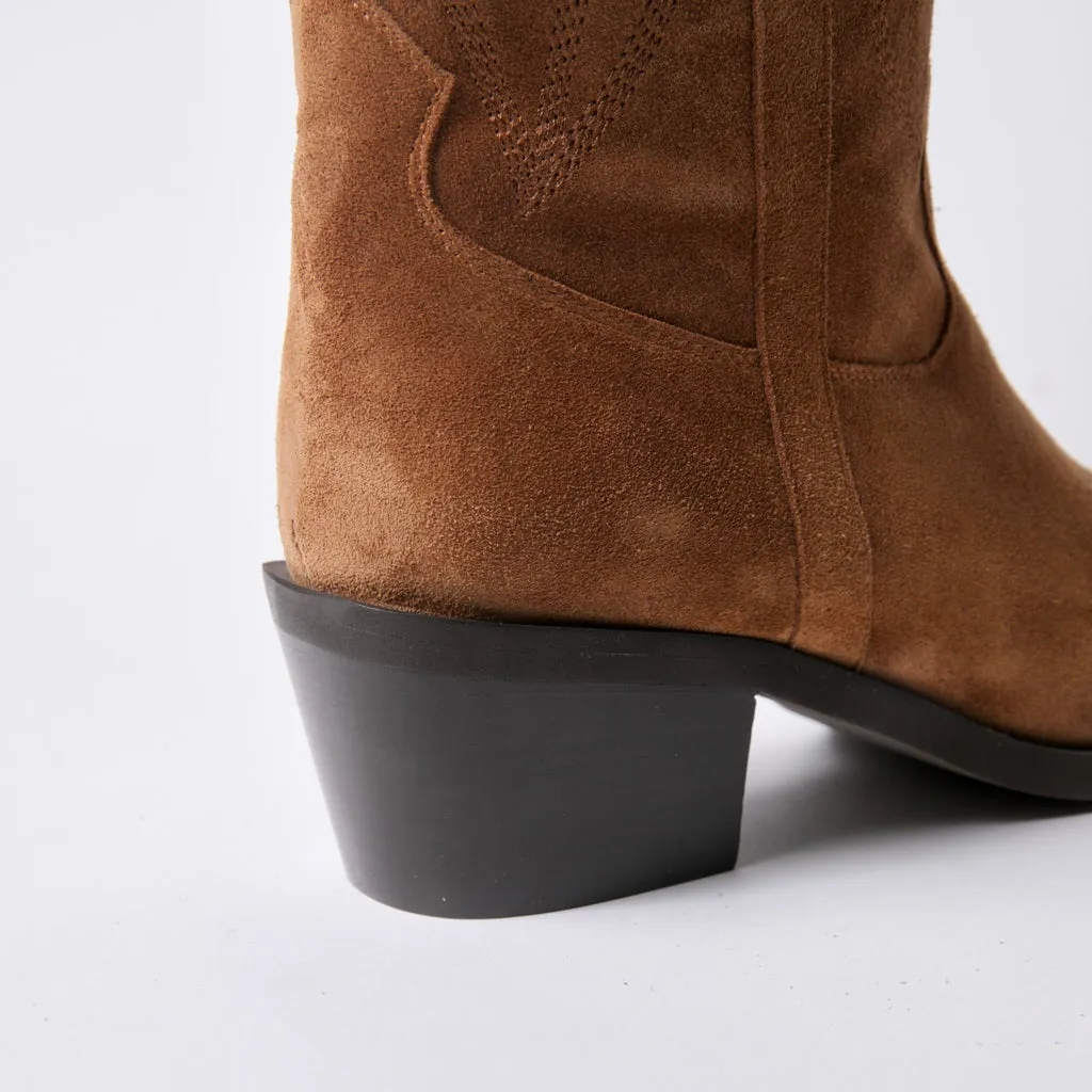 Siena Boots in Cognac Suede