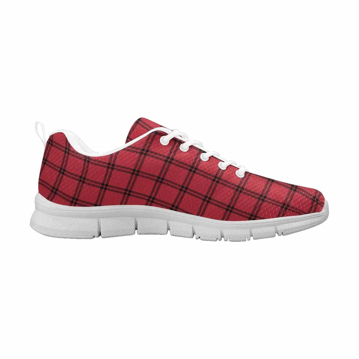 Sneakers For Men,   Buffalo Plaid Red And White - Running Shoes Dg837