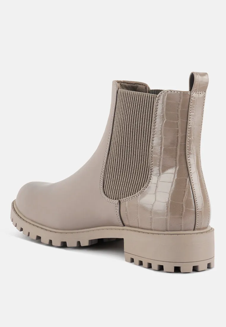 Stella Croc Back Chelsea Boots