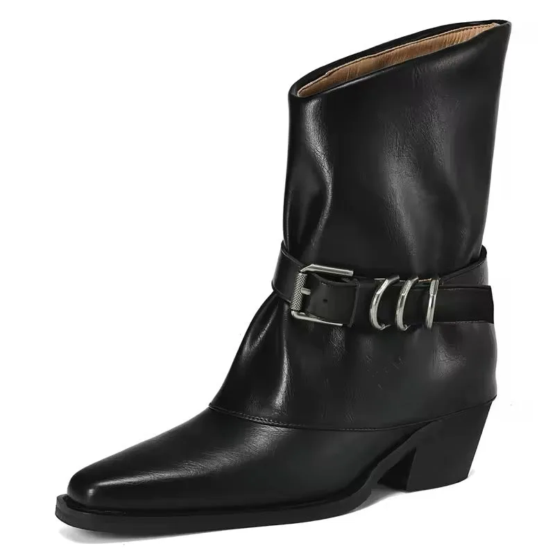 Step Back in Time with Women's Genuine Leather Retro Boots