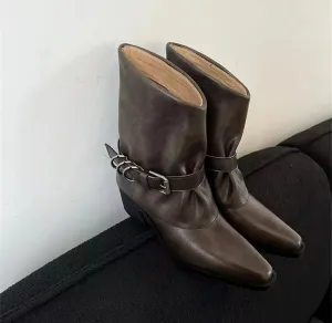 Step Back in Time with Women's Genuine Leather Retro Boots