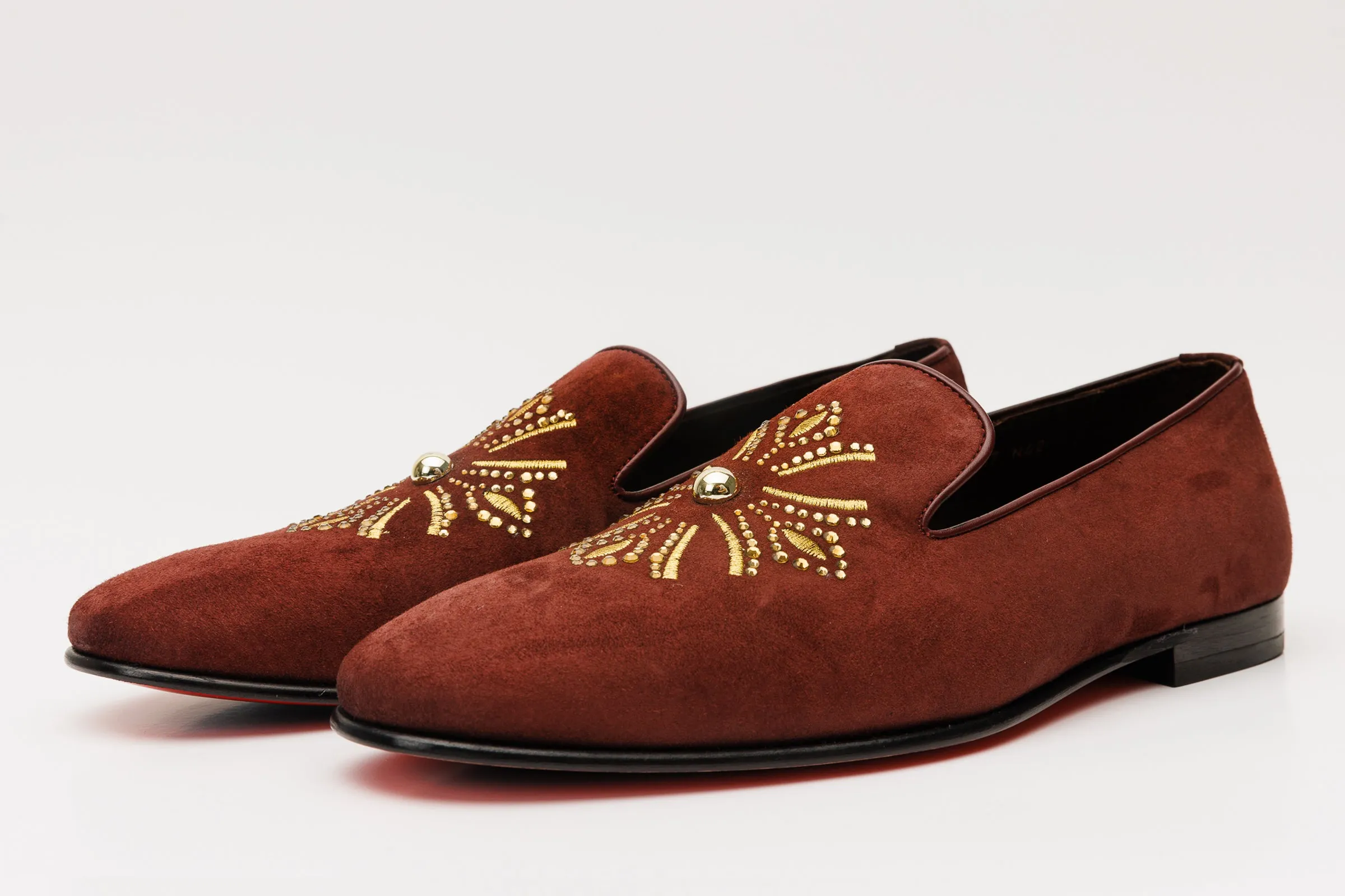 The Lazio Shoe Burgundy Suede Slip-on  Loafer Men Shoe