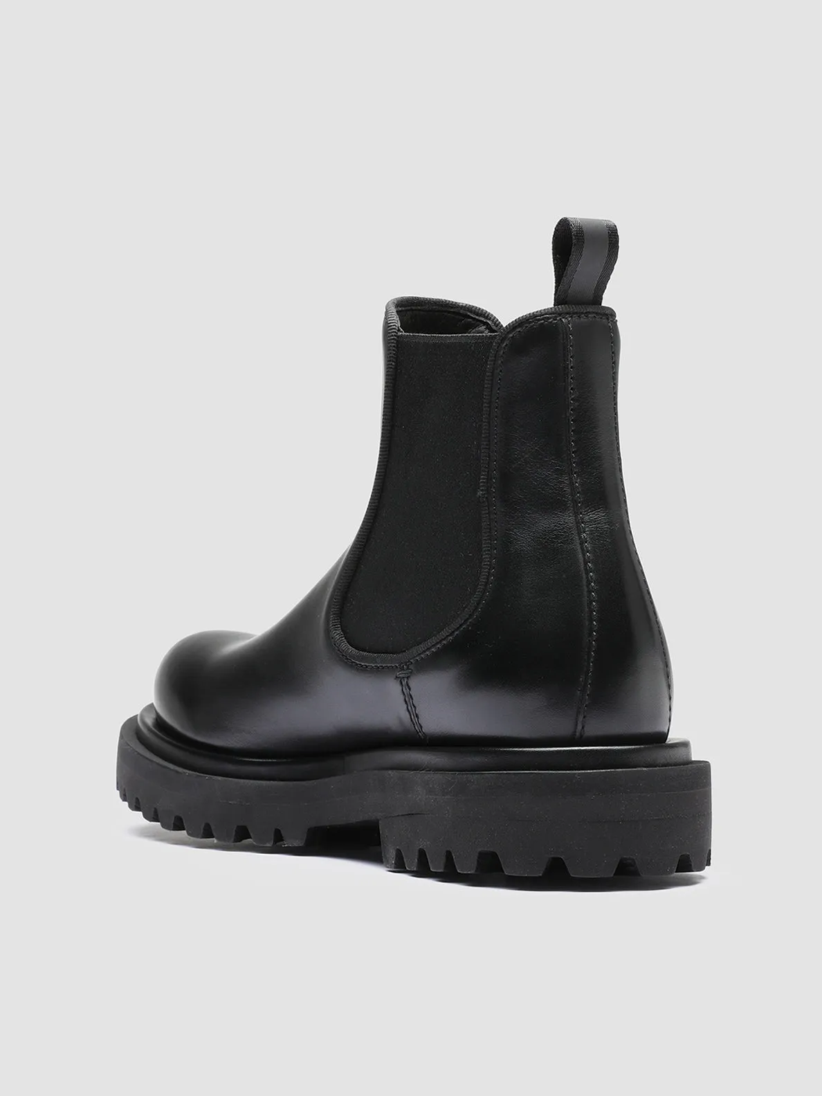 WISAL 006 - Black Leather Chelsea Booties