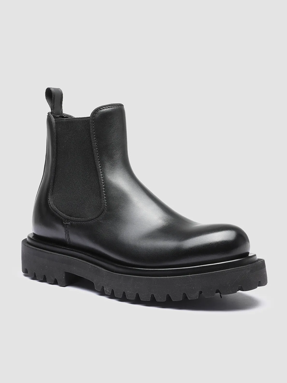 WISAL 006 - Black Leather Chelsea Booties